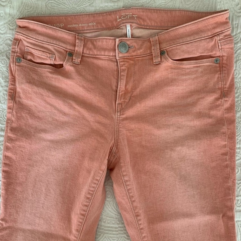 LOFT modern skinny ankle faded pink jeans Size 10/30
